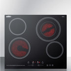 Thumbnail image #6 for Summit Commercial CR4B23T5B 23-1/4-Inch Built-In 4-Burner Radiant Electric Cooktop, Black Ceramic Glass, Digital Touch Controls