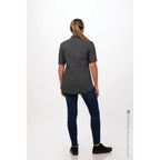 Thumbnail image #2 for Chef Works Charleston SHC07W-BLK-M Women's Short-Sleeve Cook Shirt, Black Poly/Cotton, Medium, Collared V-Neck