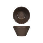 Thumbnail image #1 for Tuxton China Zion VNB-080 Bouillon Bowl, 7-3/4 oz, Round Embossed Porcelain, Matte Brown Case of 2 Dozen