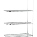 Thumbnail image #1 for Metro Super Erecta SE-2124C-74-A4 Wire Add-On Shelving Unit, 24"W x 21"D x 74"H, Chrome, 4 Shelves