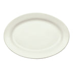 Thumbnail image #1 for Winco Birkhall BPO-20-AW Porcelain Oval Platter, 20"W x 13-3/4"D x 2"H, Rolled Edge, American White Case of 4