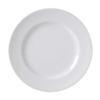 Thumbnail image #1 for Vertex China Alpine AL-20 11-1/2-Inch Round Porcelain Plate, Wide Rim, Polished Foot, Bright White 1 Dozen