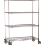 Thumbnail image #1 for Metro Super Erecta SE-2130K4-68-M4 Mobile Wire Shelving Unit, 30"W x 21"D x 68"H, 900 lbs per unit, evenly distributed1" shelf adjustment, (4) wire