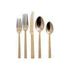 Thumbnail image #1 for Kadra Kitchenware Vikko Crown VC-132-SET 5-Piece Full Gold 18/10 Stainless Steel Flatware Set Case of 6