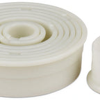 Thumbnail image #1 for JB Prince T300 Round Plain Cookie Cutter Set, 9-Piece, 3/4–4 in. Diameter, White Polyglass Plastic