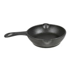 Thumbnail image #1 for Vertex China Obsidian OB-SK6 8 oz Porcelain Fry Pan Server, 6-Inch Round, with Handle, Matte Black Case of 2 Dozen