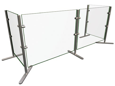Product image #2 for Hatco Flav-R-Shield EP6-60 Single-Sided Portable 2-Bay Tempered Glass Sneeze Guard