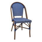 Thumbnail image #2 for G & A Commercial Seating Marina 809 Indoor/Outdoor Stackable Side Chair, Woven Checker Nylon Seat and Back, Walnut-Finish Aluminum Frame