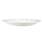 Thumbnail image #2 for CAC China Atlantic Seashell ATC-21 12" Round Porcelain Plate, 1-1/4"H, Blue Decorated Rim, Super White 1 Dozen