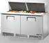 Thumbnail image #5 for True 64 1/8-Inch 2-Section Sandwich/Salad Prep Table with Insulated Hood, 24-Pan Top, and Rear-Mounted Self-Contained Refrigeration