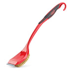 Thumbnail image #1 for Libman Commercial 528 Grill Brush with Steel Scraper, 18 in Overall Length, 3 x 4 in Brush Surface, Red Case of 6