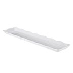 Thumbnail image #1 for CAC China MLSC-RT92-W Rectangular White Melamine Platter, 21-inch, Scallop Edge 1 Dozen