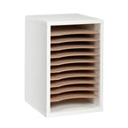 Thumbnail image #1 for Alpine Industries ADI500-11-WHI Vertical Paper Sorter/Literature File Organizer, 11-Compartment Adjustable Wood, White