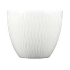 Thumbnail image #1 for Vertex China Caribbean CR-35 4 oz Handleless Porcelain Tea Cup, Stackable, Bright White, Wavy Texture Case of 3 Dozen