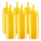 Thumbnail image #1 for New Star Foodservice Inc. 26498 Yellow Plastic Squeeze Bottle, 12 oz, Seal Top Case of 6