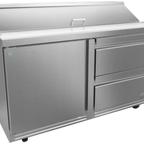 Thumbnail image #1 for Asber Premium APTS 60 16 D2 P 60-Inch Stainless Steel Salad & Sandwich Prep Table, 16-Pan, 2-Drawer