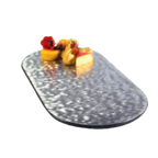 Thumbnail image #1 for Lakeside Manufacturing 2430 Oval Stainless Steel Display Tray, 36"W x 18"D, Rimless, Black Vinyl Edges, Rubber Feet