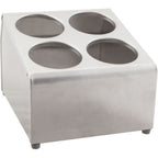 Thumbnail image #1 for AllPoints Foodservice Parts & Supplies 1371561 Stainless Steel Flatware Holder, 4 Cylinder Compartments