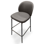 Thumbnail image #2 for JustChair Manufacturing U34930 Upholstered Contour-Back Bar Stool with Vinyl Seat, Exposed Steel Frame and Footrest