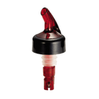 Thumbnail image #1 for TableCraft Products Proper Pour 2246A 1 oz Plastic Liquor Pourer with Black Collar, Red Spout and Red Dip Tube Case of 12
