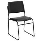 Thumbnail image #1 for Flash Furniture Hercules XU-8700-BLK-B-VYL-30-GG Stacking Chair with Black Vinyl Upholstery and Black Sled Base