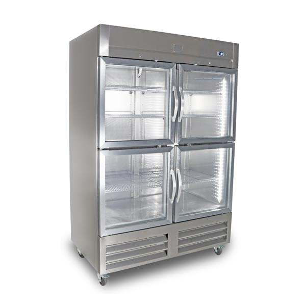 Product image #5 for Kelvinator Commercial 54-Inch Wide Full-Height Two-Section Reach-In Refrigerator with 4 Half Glass Doors, 49 Cu. Ft., Bottom Mount