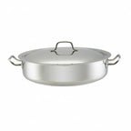 Thumbnail image #1 for Libertyware SSBZR16WC 14 qt Stainless Steel Brazier, 16" Diameter, with Cover, Aluminum-Clad Bottom Case of 4