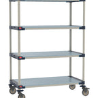 Thumbnail image #1 for Metro MetroMax 4 M4-1860F-68-M4 Mobile Solid Polymer Shelving Unit, 18"D x 60"W x 68"H, 4-Tier