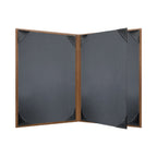 Thumbnail image #2 for Risch Sherwood SHERWOOD-4V 5.5X8.5 Hardback Faux-Wood Menu Cover, 5-1/2" x 8-1/2", Booklet, 4-View Case of 25
