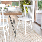 Thumbnail image #2 for Flash Furniture ZH-8101WR-WH-2-GG White Solid Wood Dining Chair with Spindle Back, 600 lb. Weight Capacity