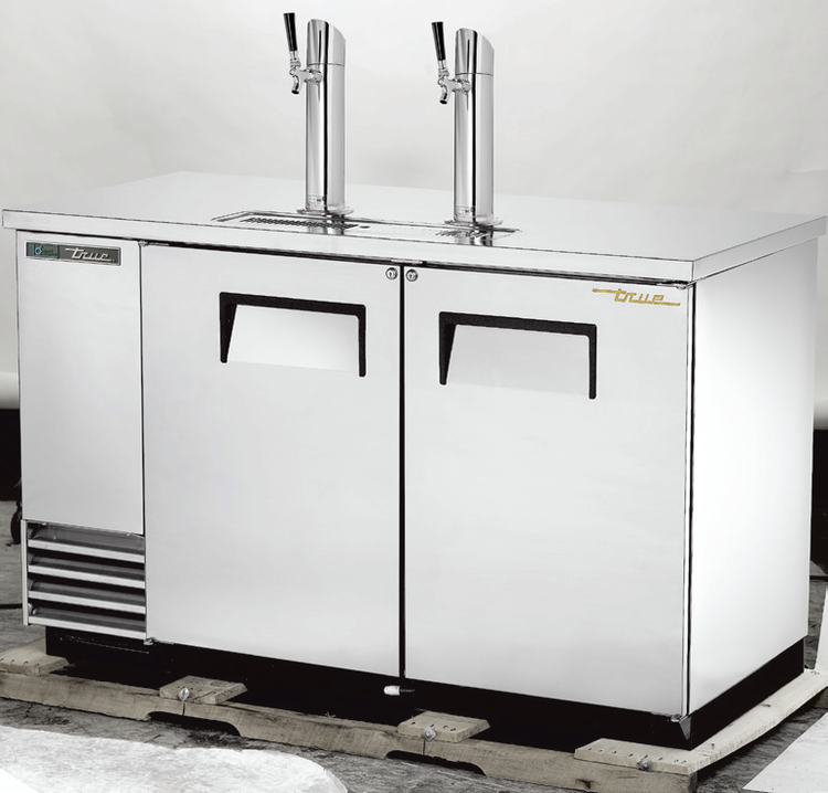 Product image #5 for True Two-Column Direct Draw Draft Beer Dispenser with Stainless Steel Top, 2 Half-Barrel Keg Capacity
