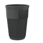 Thumbnail image #2 for G.E.T. Eco-Takeouts EC-216-1-CHG Ribbed Disposable Cup with Lid, 16 oz, Black Dozen Case of 6 Dozen