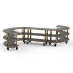 Thumbnail image #1 for Steelite International Mogogo, Modular MGCMSB02GBXW 3-Tier S-Shaped Modular Serving Station, 141-1/2" x 124" x 35"H, Grey Slate
