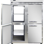 Thumbnail image #1 for Continental Refrigerator 2RNPTHD Pass-Thru Refrigerator, Two-Section, Half-Height Solid Doors, Self-Contained, Stainless Front, Aluminum Interior