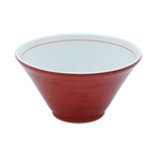 Thumbnail image #1 for Korin Inc BWL-910 Conical China Bowl, 42 oz, Red Exterior with White Interior