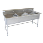 Thumbnail image #1 for Tarrison Products Ltd. TA-CDS324-KIT 3-Compartment Stainless Steel Sink, 78"W x 30"D x 45"H, (3) 24" x 24" x 13" Compartments