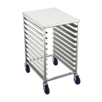 Thumbnail image #1 for Winholt Equipment AL-1810H-ALTOP Mobile Aluminum Half-Height Pan Rack, 10-Pan, Removable Solid Top, End-Loading, 3" Spacing