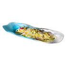 Thumbnail image #1 for Steelite International Kenny Mack KMK2139SHMBP Oval Ripple Resin Serving Tray, Shell/Marine Blue Pearl, 13 x 4-1/2 x 1-1/2 in