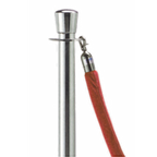Thumbnail image #1 for AARCO Products Form-A-Line TR-125 Red Velour Rope with Satin Chrome Snap Hook, 8 ft