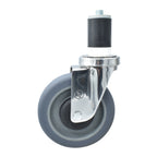 Thumbnail image #1 for BK Resources 5SS-3RA-GR Swivel Stem Caster, 1-1/2 in Expanding Stem, 5 in Gray Rubber Wheel, 250 lb Capacity