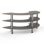 Thumbnail image #1 for Steelite International Mogogo, Modular MGCMSX01GSXF 3-Tier Curved Modular Serving Station, Grey Slate Laminate, 81-1/2" x 41" x 35"H