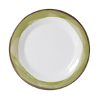 Thumbnail image #1 for G.E.T. Diamond White WP-10-DW-KNG . . Melamine Plate, 10-1/2" Round, Wide Rim, Kanello Green 1 Dozen