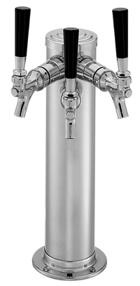 Perlick 3-Faucet Air-Cooled Draft Beer Dispensing Tower, Polished Chrome