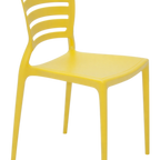 Thumbnail image #1 for Tramontina USA, Inc. 92237-000 Yellow Plastic Slat-Back Outdoor Restaurant Chair Case of 4
