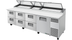 Thumbnail image #5 for True 119-1/4-Inch 4-Section Pizza Prep Table with 1 Door, 6 Drawers, and Self-Contained Side-Mounted Refrigeration
