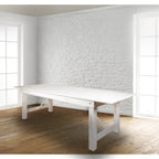 Thumbnail image #2 for Flash Furniture Hercules XA-F-108X40-WH-GG Folding Rustic Farm Table, 108"W x 40"D x 30"H, Solid Pine Top, Antique White