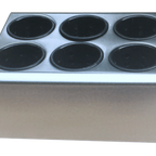 Thumbnail image #1 for Steril-Sil Company TC-6-BLACK 6-Compartment Stainless Steel Countertop Silverware Dispenser