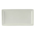 Thumbnail image #1 for Tuxton China DuraTux®© BWH-1547 Ceramic Rectangular Plate, Medium Rim, White, 15-1/2" x 8" x 1" Case of 6