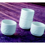 Thumbnail image #2 for Libbey Cascade 950038191 Oval China Plate, 10-7/8" x 9-7/8", Medium Rim