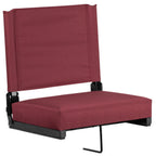 Thumbnail image #1 for Flash Furniture XU-STA-M-GG Portable Folding Bleacher Seat, Ultra-Padded Canvas Seat and Back, Maroon, 500 lb Capacity